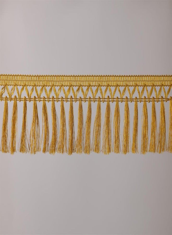 Anida lace Tassel Fringe Sequence Lace Border for Dresse, Saree, Lehenga, Dupatta, Bag, Craft and Decorations Colour (9 Metre) (Mustard) - Image 3